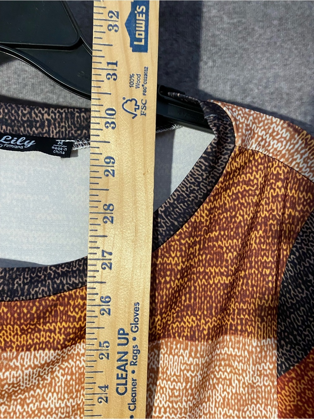 Lily by Firmiana Tunic Top Medium M Knit Stripe Sharkbite Hem 3/4 Sleeve - Picture 7 of 9